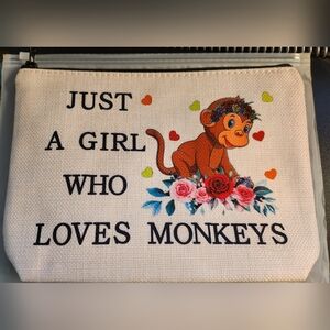 Monkey Lover Gifts,Just A Girl Who Loves Monkeys Cosmetic Bag